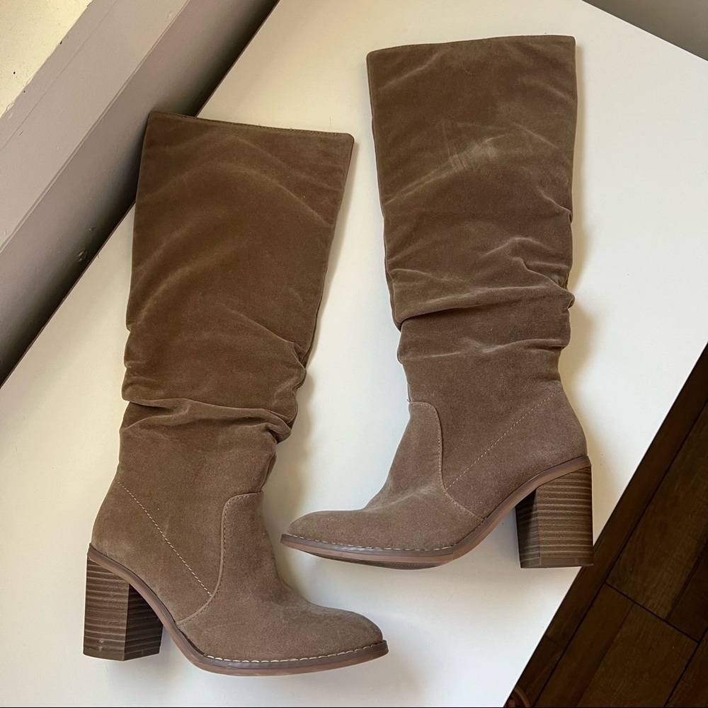 Target Taupe Heeled Knee High Boots